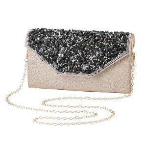Shungite, Rose Gold Gilded Fabric Clutch Bag
